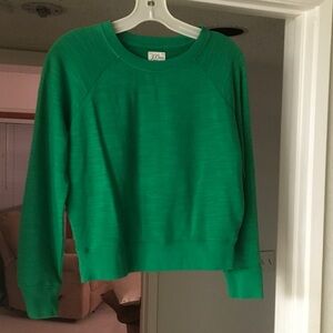 J.CREW/KELLY GREEN- VINTAGE FLEECE PULLOVER/NEW